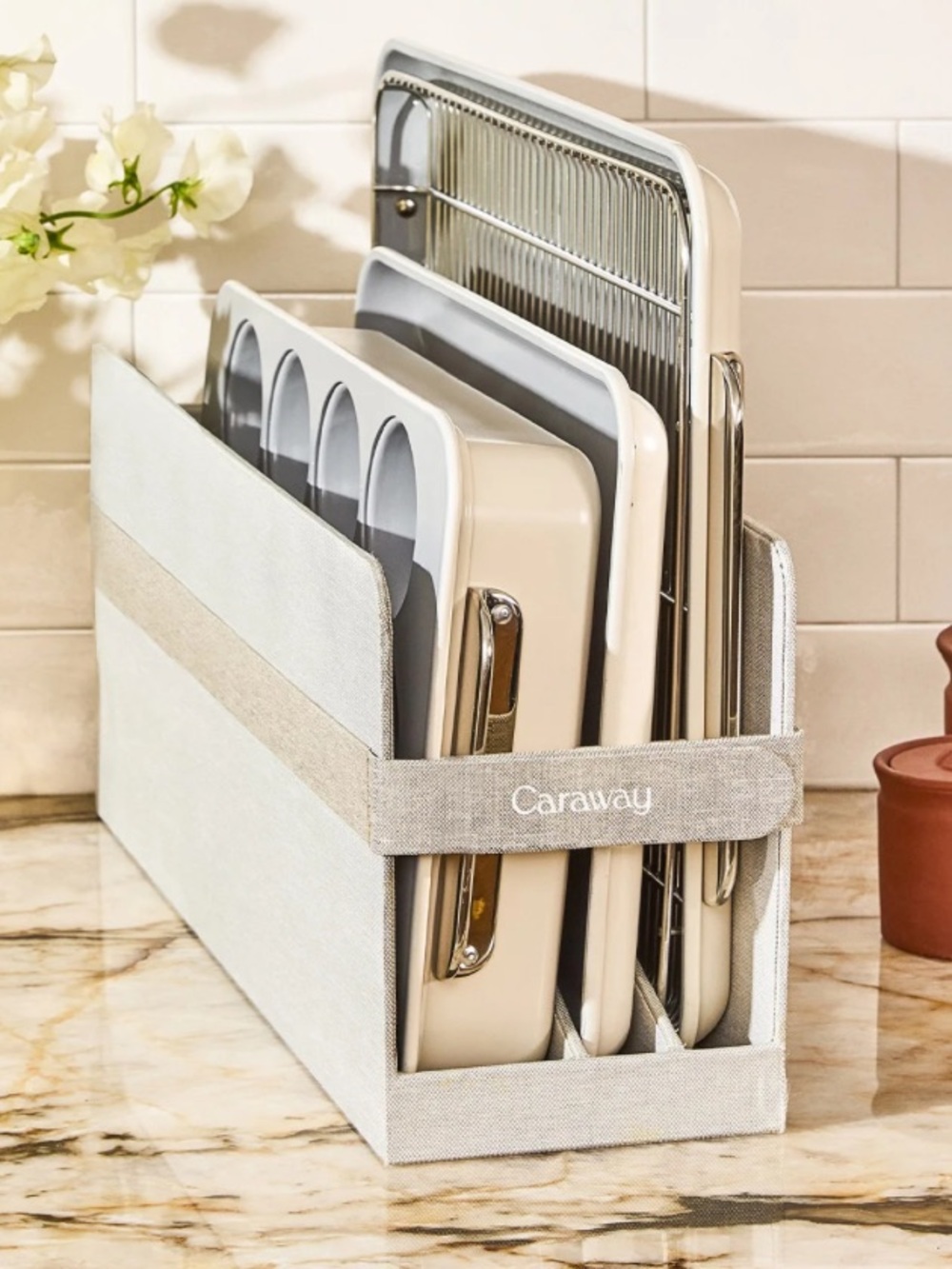 Caraway Bakeware Organizer in Light Gray